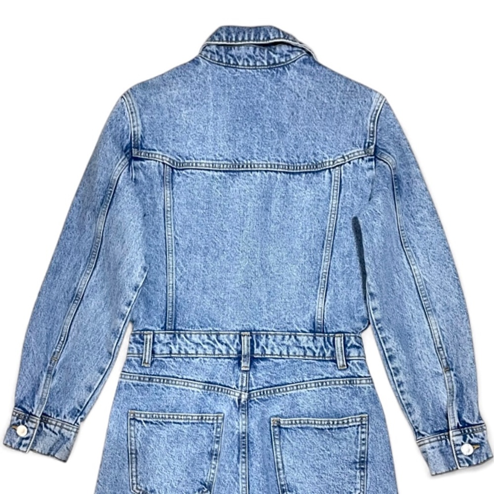 Zara Light Blue Denim Jumpsuit - Picture 9 of 12